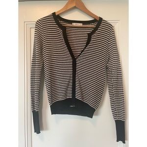 Zara Classic Black, Brown and White Dotted Cardigan